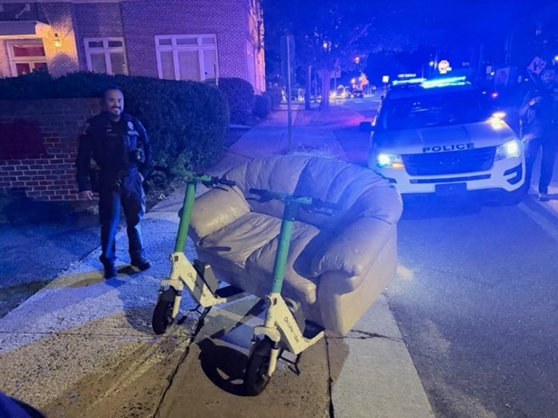 Sofa with Dual Scooter Chassis